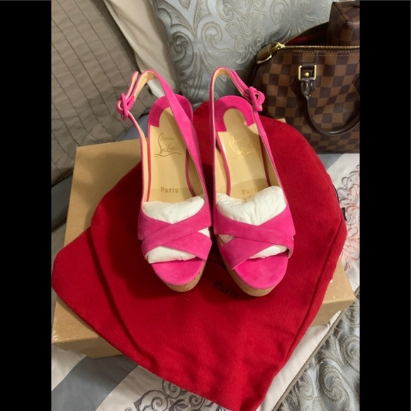 💝Christian Louboutin Wedges 120💝 - Picture 2 of 7